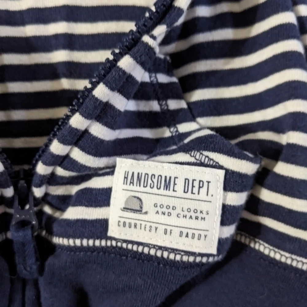 Baby boys‎ blue striped Carter's hooded lightweight jacket 6 months
